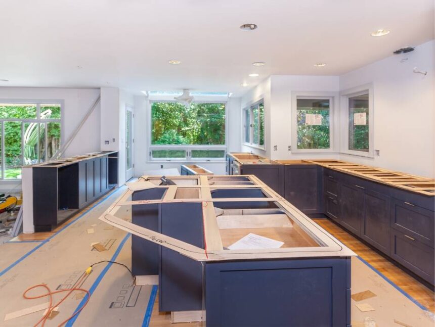 A kitchen renovation in progress