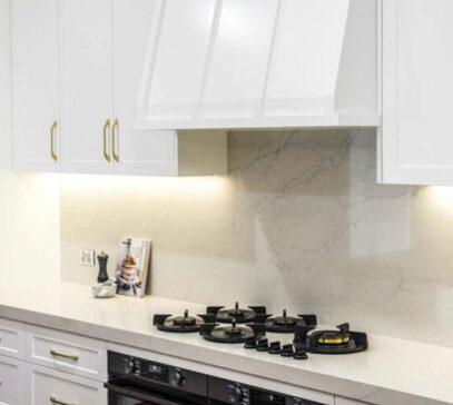 Close up of a luxury kitchen benchtop