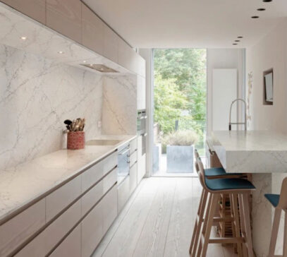 Luxury kitchen designed in Perth with muted brown tones
