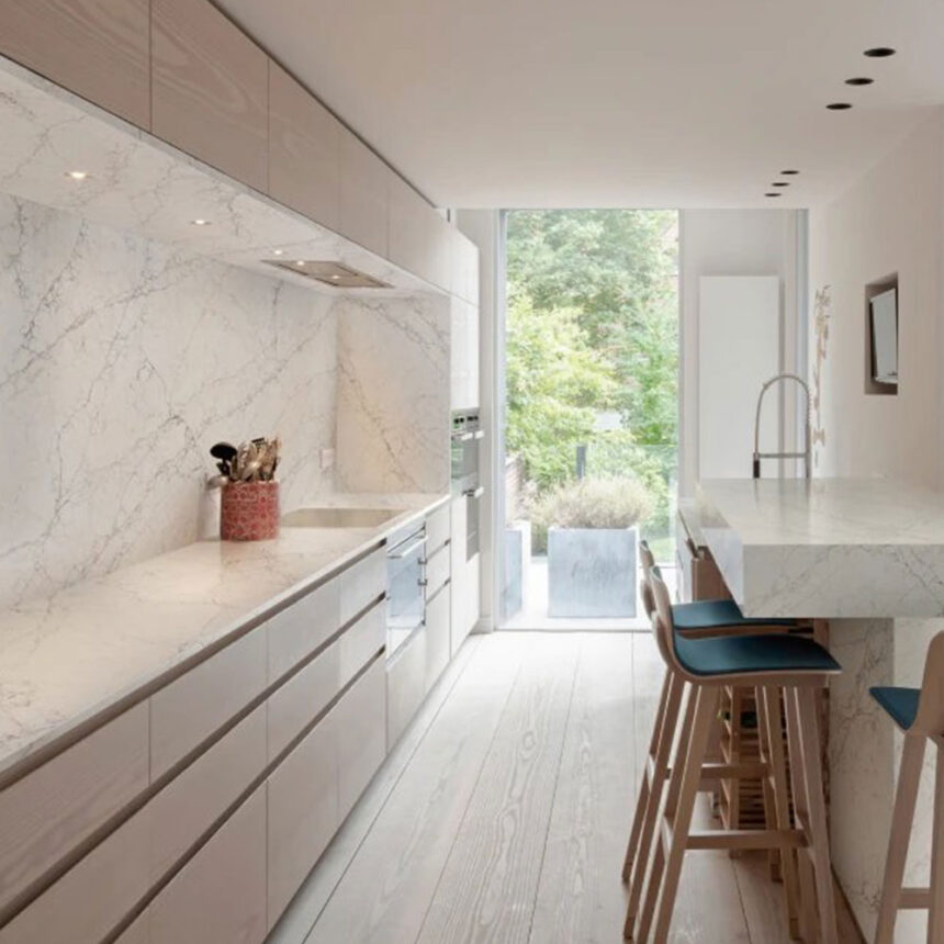 Luxury kitchen designed in Perth with muted brown tones